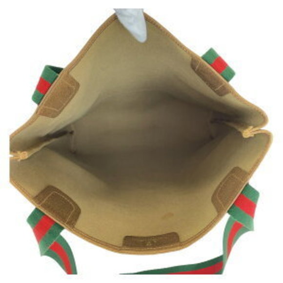 GUCCI Sherry Line Beige Brown GG Supreme Tote Bag - Picture 3 of 9